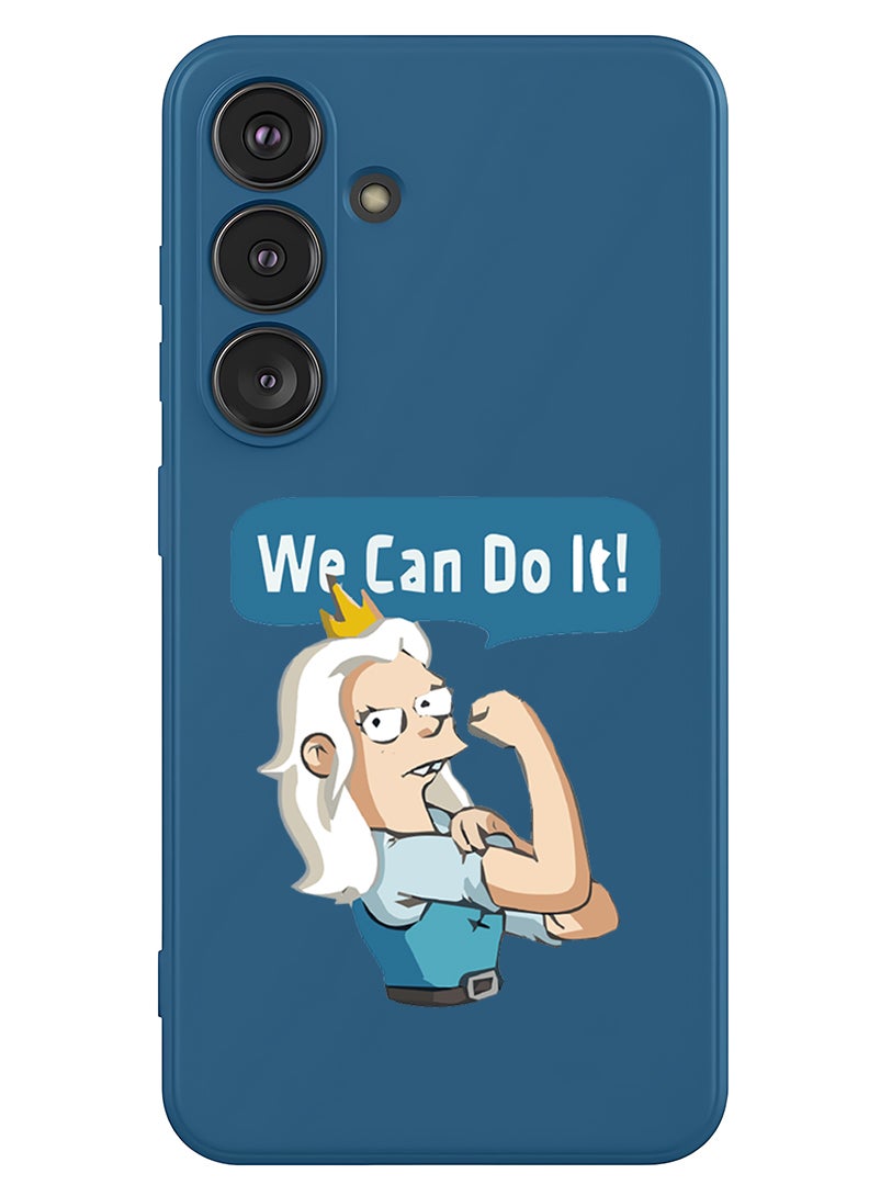 Theodor Protective Slim Fit Case Liquid Silicone Cover with Full Body Protection Anti-Scratch Shockproof Case For Samsung Galaxy S25 Plus (Blue) - We can do it-01 - Image 1