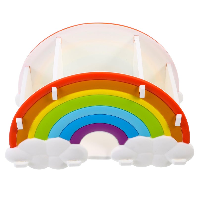 Silicone Rainbow Desk Organizer 3 Compartment Pen Pencil Makeup Brush Storage Box - Image 2