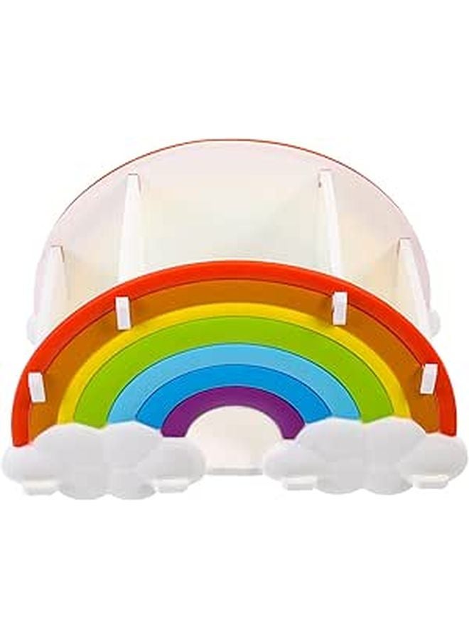 Silicone Rainbow Desk Organizer 3 Compartment Pen Pencil Makeup Brush Storage Box - Image 1