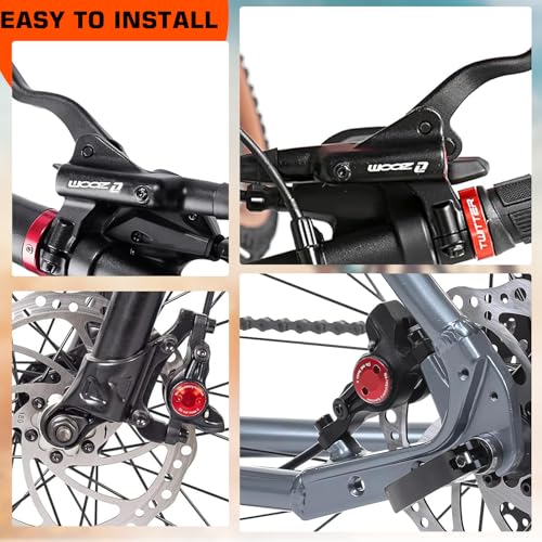 BUCKLOS MTB Hydraulic Disc Brakes, Mountain Bike Left Front 800mm Right Rear 1450mm Hydraulic Brake Set Aluminum Alloy Levers with Calipers PM/is Adapter Fit EBike/Fat Bike - Image 5