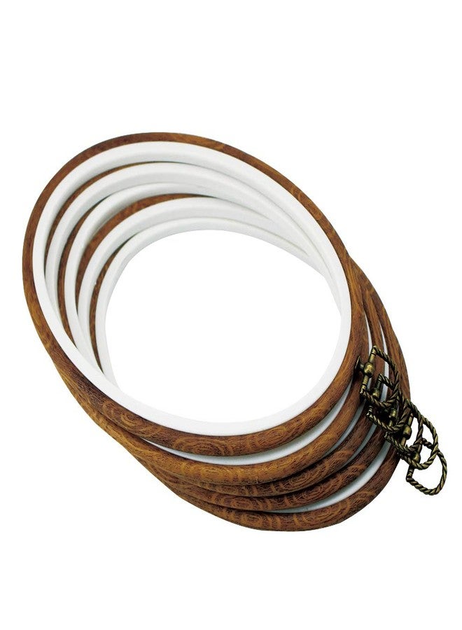 GuoFa 9'' Oval Embroidery Hoops - guofa 5PCS Decorative Cross Stitch Hoop Set, Imitated Wood Embroidery Frame Circle Hanging Arts Ornament (9in-5pcs) - Image 1