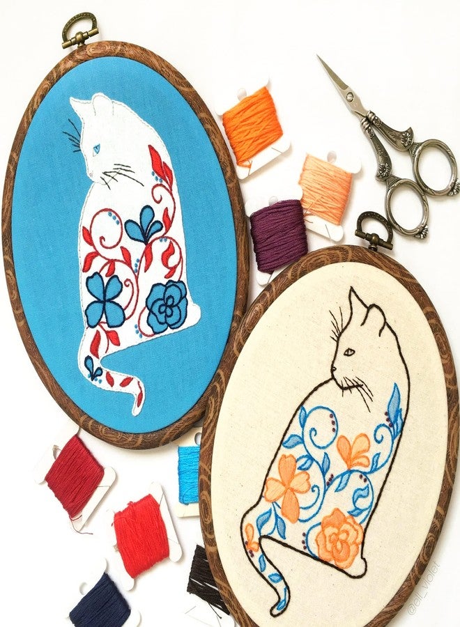 GuoFa 9'' Oval Embroidery Hoops - guofa 5PCS Decorative Cross Stitch Hoop Set, Imitated Wood Embroidery Frame Circle Hanging Arts Ornament (9in-5pcs) - Image 2