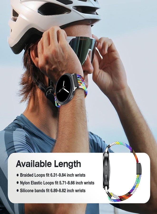 Tensea 6 Pack Bands Compatible with Samsung Galaxy Watch 8 40mm 44mm 8 Classic 46mm Band Accessories, Elastic Nylon Sport Loop Strap/Magnetic Braided Wristband/Soft Silicone Watchband for Men Women - Image 3