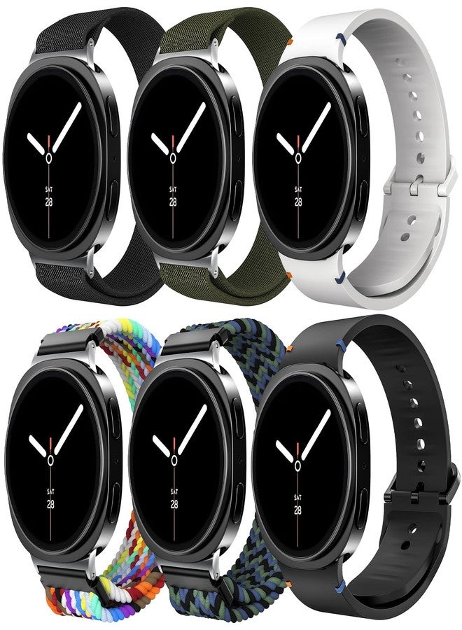 Tensea 6 Pack Bands Compatible with Samsung Galaxy Watch 8 40mm 44mm 8 Classic 46mm Band Accessories, Elastic Nylon Sport Loop Strap/Magnetic Braided Wristband/Soft Silicone Watchband for Men Women - Image 2