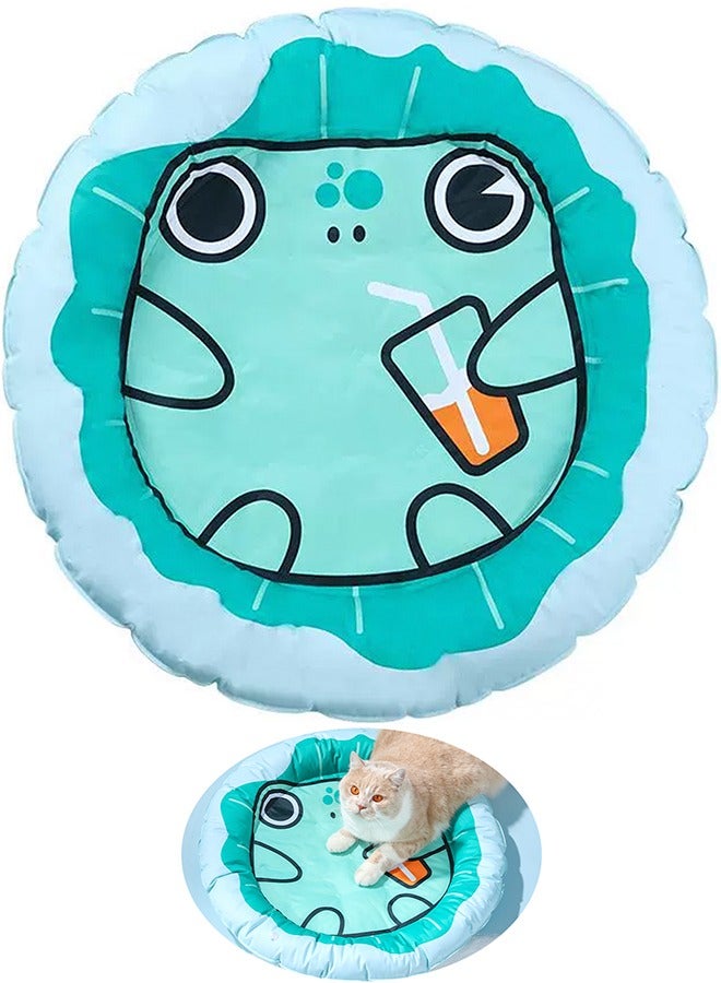 اليسا بساط تبريد للحيوانات الأليفة على شكل رسوم كرتونية للقطط والكلاب، وسادة صيفية ناعمة ومريحة ورائعة (أخضر) - Image 2