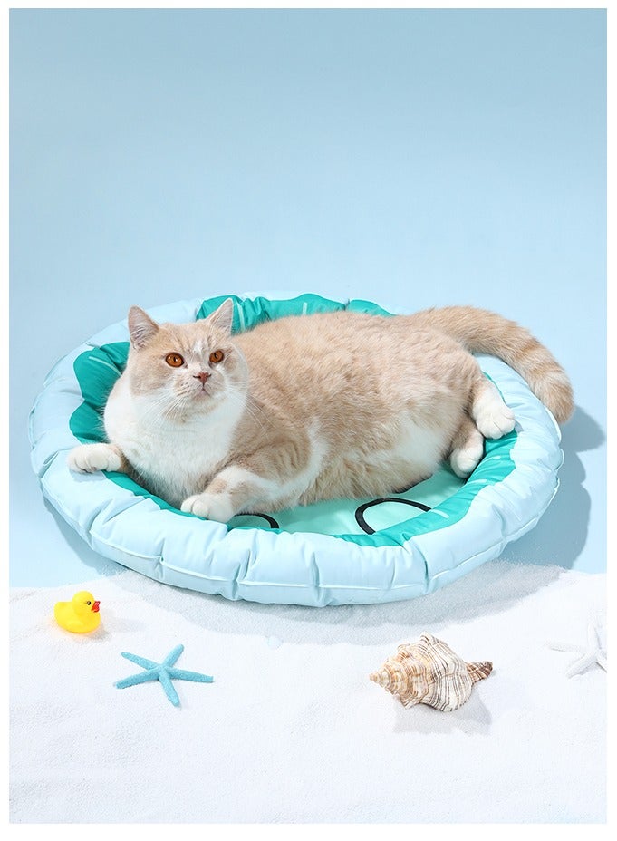 اليسا بساط تبريد للحيوانات الأليفة على شكل رسوم كرتونية للقطط والكلاب، وسادة صيفية ناعمة ومريحة ورائعة (أخضر) - Image 1