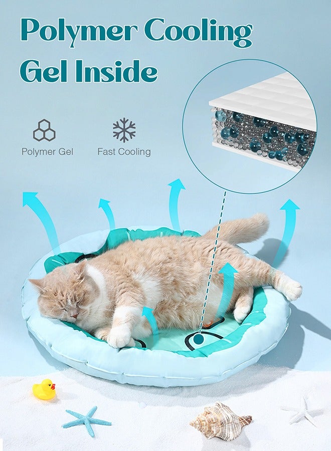 اليسا بساط تبريد للحيوانات الأليفة على شكل رسوم كرتونية للقطط والكلاب، وسادة صيفية ناعمة ومريحة ورائعة (أخضر) - Image 3