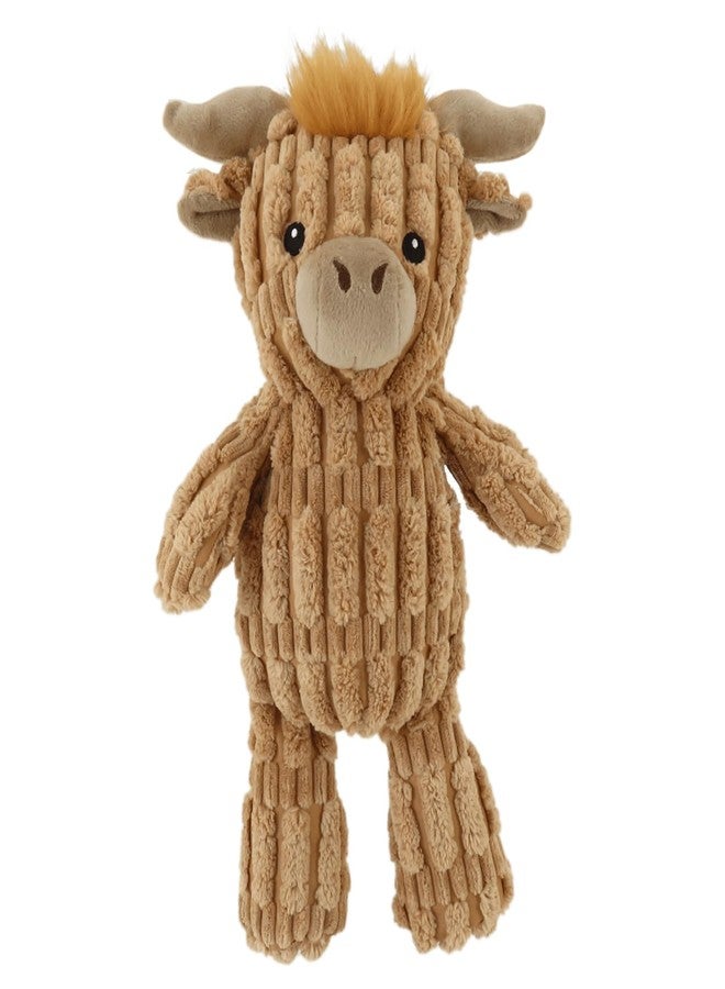 Linzy Plush Highland Cow Dog Toy, Soft Squeaky Chew Toy for Small Medium Large Dogs, Brown Interactive Pet Toy, 12 Inch - Image 1