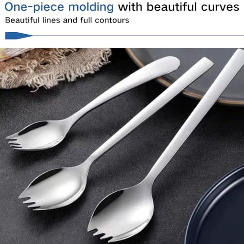 WEKTUNAA 6-pack Stainless Steel Sporks for Everyday Use, Back to school lunch supplies Camping Hiking Heavy Duty Flatware set,7.6-inch (M) - Image 5