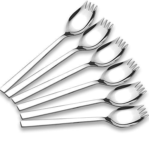 WEKTUNAA 6-pack Stainless Steel Sporks for Everyday Use, Back to school lunch supplies Camping Hiking Heavy Duty Flatware set,7.6-inch (M) - Image 1