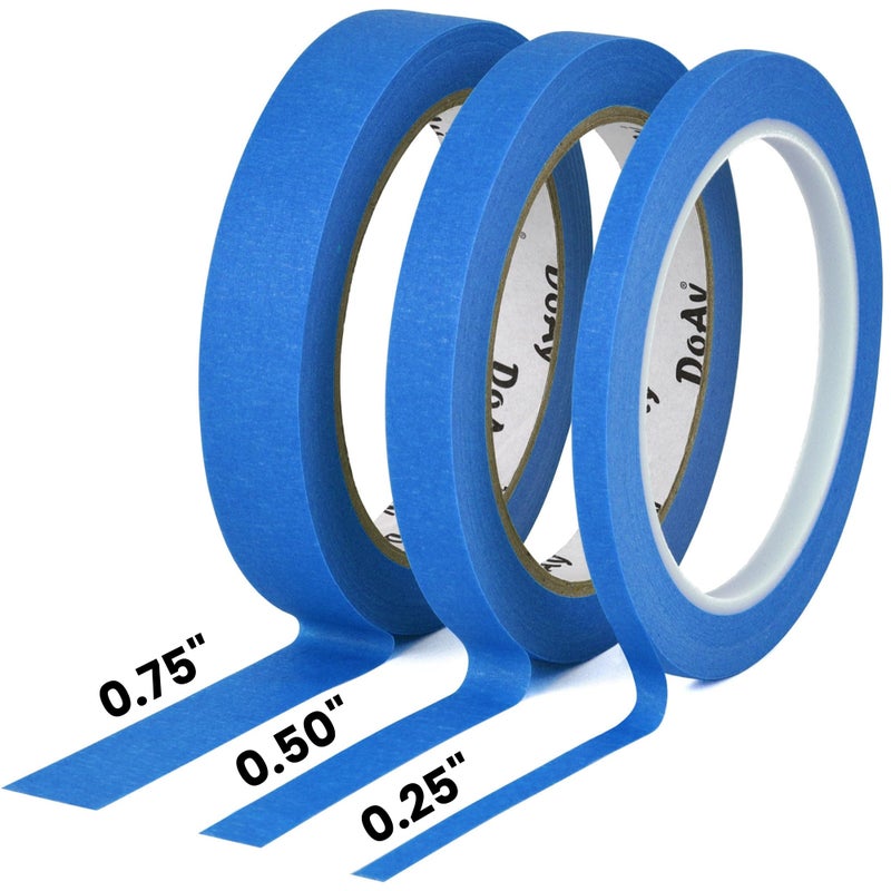 DOAY 3 Pack Blue Painters Tape - Masking Tape 0.75", 0.50", 0.25" Wide - Multi-Size Pack, Multi-Surface, Smart Adhesion - 270FT Total - Paint Tape for DIY, Labeling, Art, Car (#3910) - Image 2