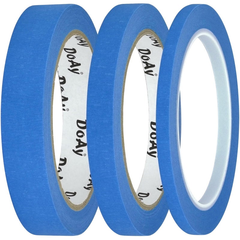 DOAY 3 Pack Blue Painters Tape - Masking Tape 0.75", 0.50", 0.25" Wide - Multi-Size Pack, Multi-Surface, Smart Adhesion - 270FT Total - Paint Tape for DIY, Labeling, Art, Car (#3910) - Image 1