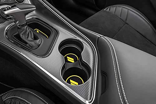Auprite Anti Dust Mats for Dodge Challenger Accessories 2015 2016 2017 2018 2019 2020 2021 2022 2023,Custom Fits Cup Holder Liners Mats Door Pocket Center Console Liners, 11pcs/kit (Yellow) - Image 2
