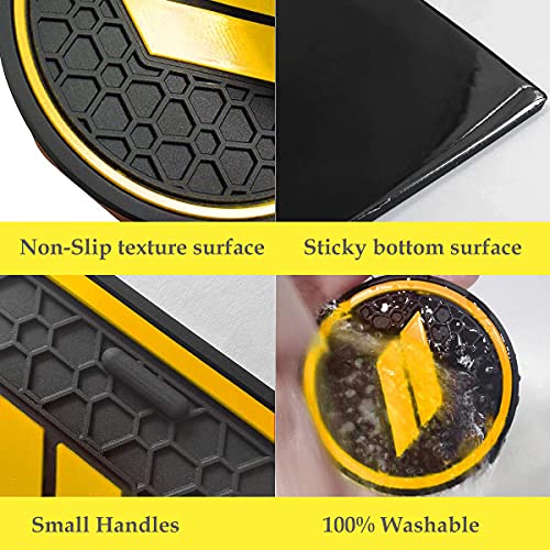 Auprite Anti Dust Mats for Dodge Challenger Accessories 2015 2016 2017 2018 2019 2020 2021 2022 2023,Custom Fits Cup Holder Liners Mats Door Pocket Center Console Liners, 11pcs/kit (Yellow) - Image 5