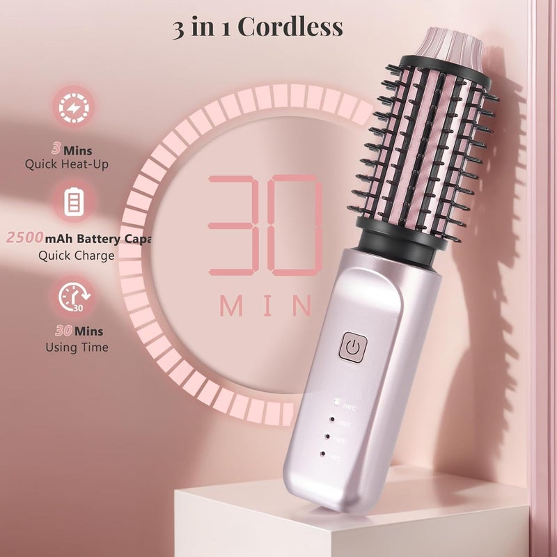 Cordless Hair Curler Brush with 4 Heat Settings - Portable Ionic Hot Air Styler - Image 5