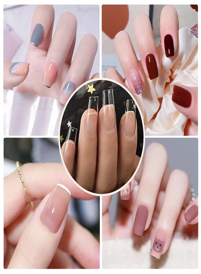 Electomania إلكتومانيا 500 قطعة أظافر مزيفة، 10 أحجام أظافر صناعية، أظافر شفافة، أظافر أكريليك أظافر مزيفة مع علبة لصالونات الأظافر وفن الأظافر DIY (مربع) - Image 4