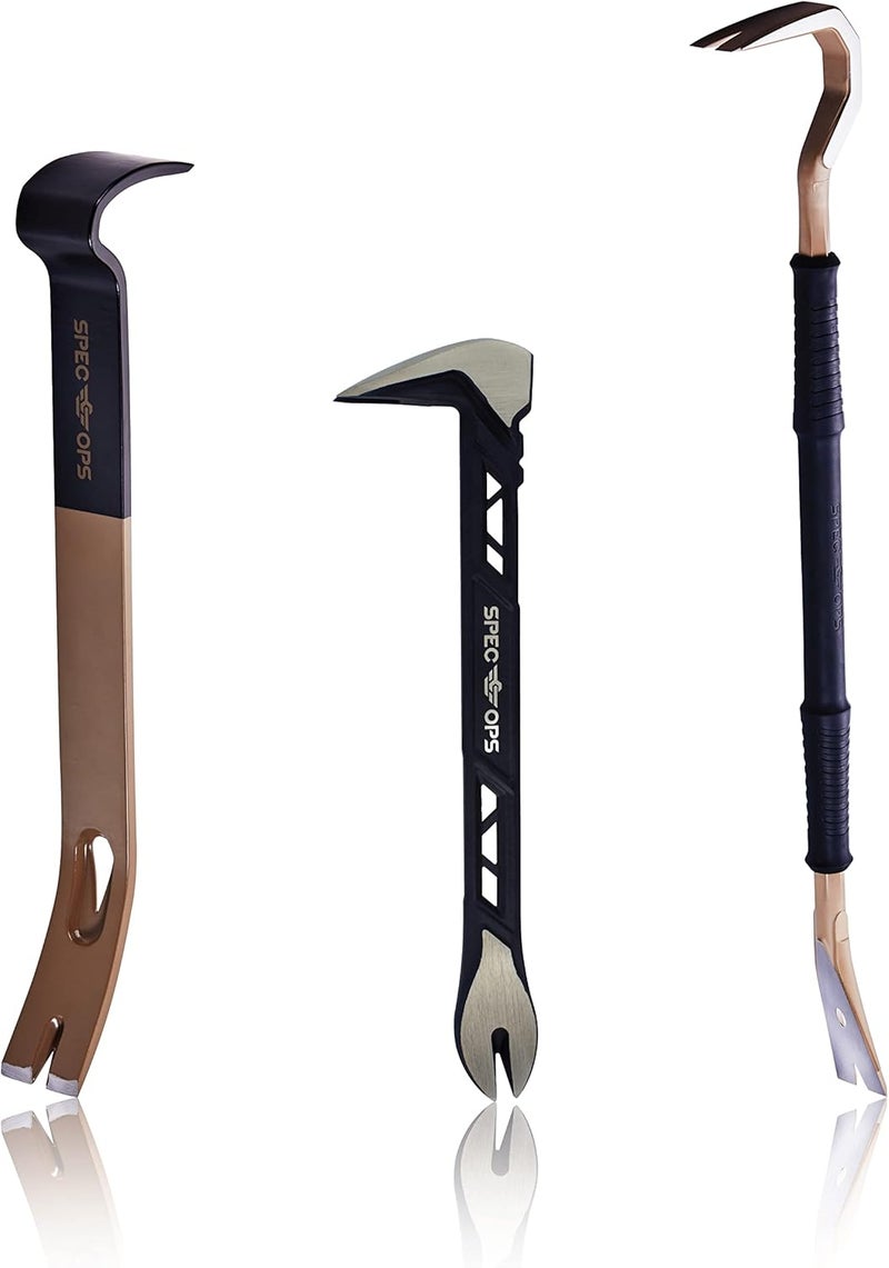 Spec-Ops مجموعة أدوات 10" و 15" و 30" لسحب المسامير، قضيب مسطح، وأداة بار، فولاذ عالي الكربون، 3% تبرع للمحاربين القدامى - Image 1