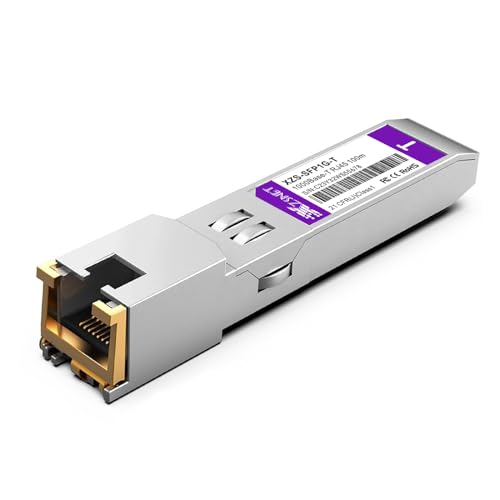 XZSNET 1000BASE-T SFP Transceiver, SFP to RJ45, 1.25G Copper SFP to Ethernet Module Compatible for Cisco GLC-T/SFP-GE-T, Ubiquiti UniFi UF-RJ45-1G, Mikrotik, Meraki, Netgear, D-Link and More, 1 Pack - Image 1