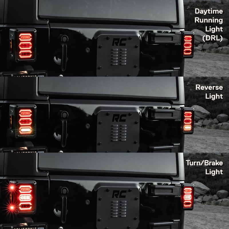 ONLINE LED STORE TRUE MODS LED Rear Tail Light Replacement for Jeep Wrangler [Hexagon Design] [Smoke Lens] [Plug n Play] LED Brake Light for Jeep Wrangler JK JKU Unlimited Accessories 2007-2018 - Image 4