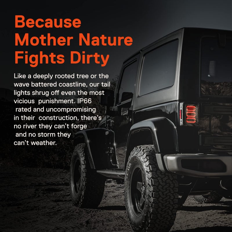 ONLINE LED STORE TRUE MODS LED Rear Tail Light Replacement for Jeep Wrangler [Hexagon Design] [Smoke Lens] [Plug n Play] LED Brake Light for Jeep Wrangler JK JKU Unlimited Accessories 2007-2018 - Image 5