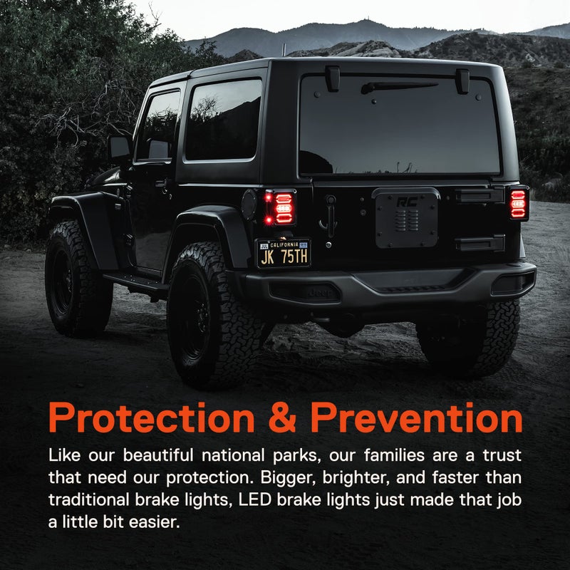 ONLINE LED STORE TRUE MODS LED Rear Tail Light Replacement for Jeep Wrangler [Hexagon Design] [Smoke Lens] [Plug n Play] LED Brake Light for Jeep Wrangler JK JKU Unlimited Accessories 2007-2018 - Image 2