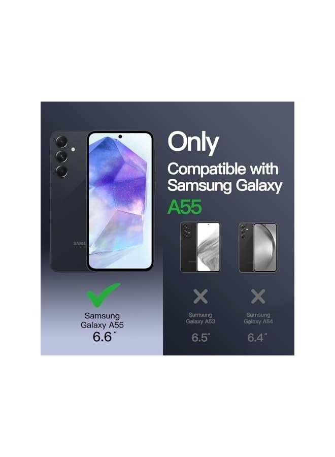 JETech Matte Case for Galaxy A55 5G, Frosted Translucent Back Protective Slim Phone Cover, Anti-Fingerprints (Black) - Image 2