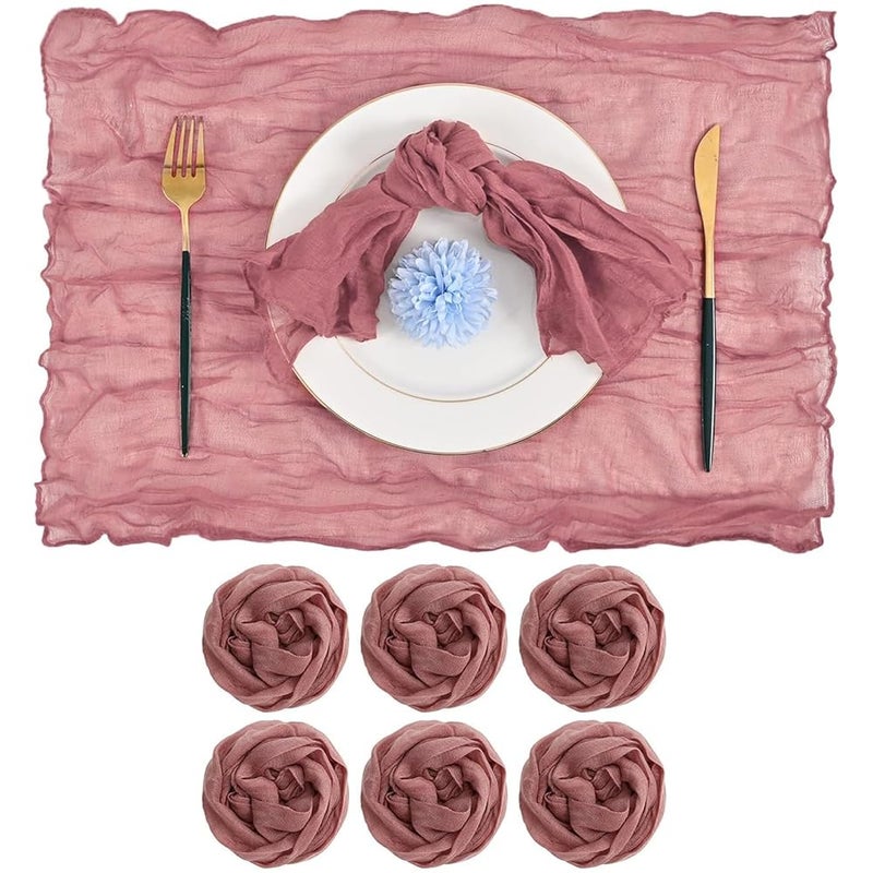 Bohemian Decorative Napkin – Rubber Red, 50x50cm, Cotton, Fringed, for Table, Wedding