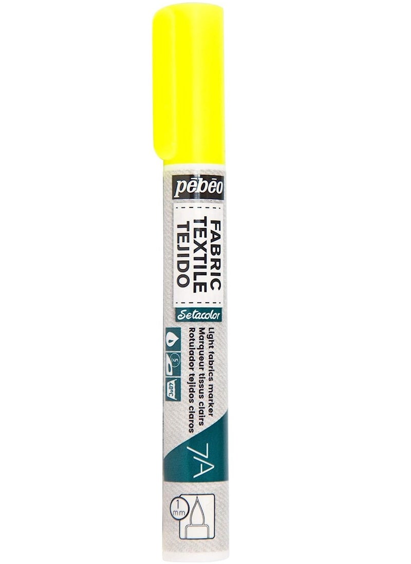 Pebeo - Pebeo 7A Light Fabric Marker 1mm Fluorescent Yellow - Image 1