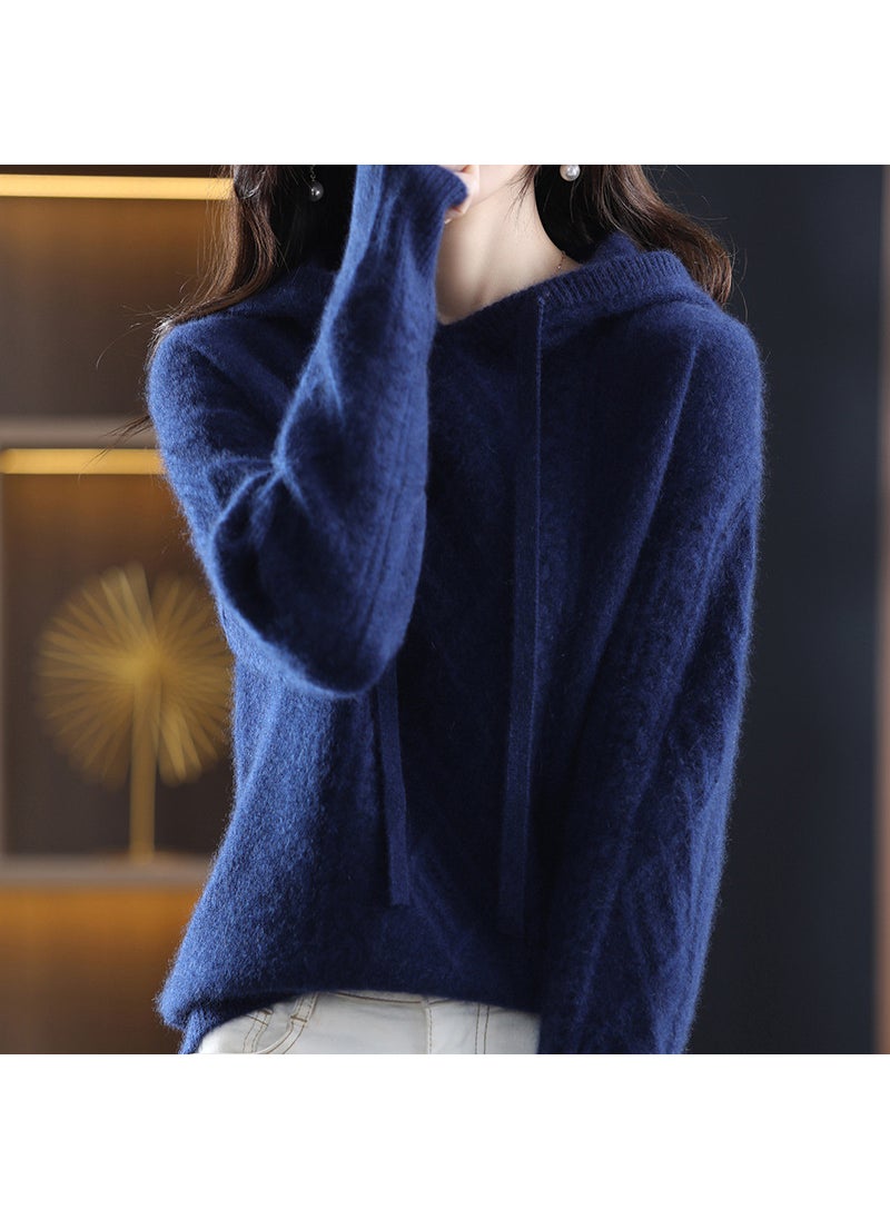 Generic - Autumn Winter Loose Ladies Wool Hat Wide Sleeves Versatile Long Sleeve Base Knitted Thick Wool Shirt 1425 apricot - Image 1