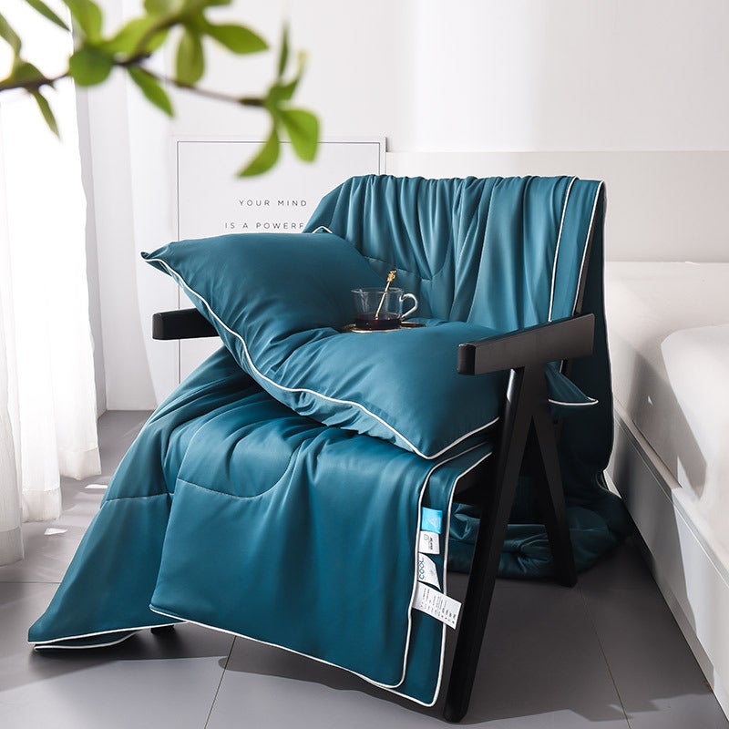 Cooling Summer Quilt Washable Single Double Pure Blue 