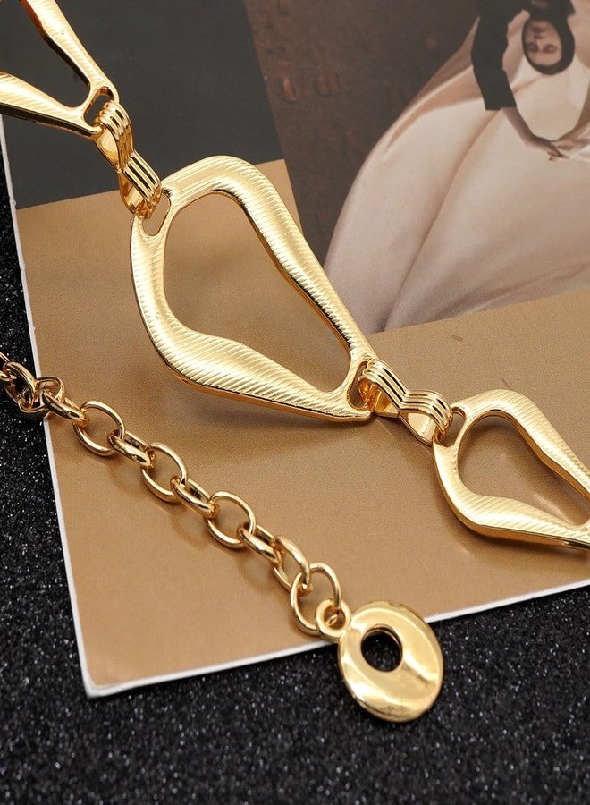 BAOKELAN Chain Belt for Women Metal Chunky Waist Belts for Dresses Gold C 105CM - Image 5