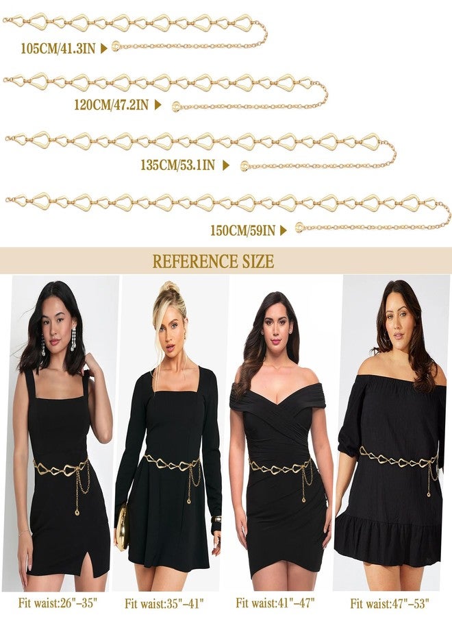 BAOKELAN Chain Belt for Women Metal Chunky Waist Belts for Dresses Gold C 105CM - Image 3