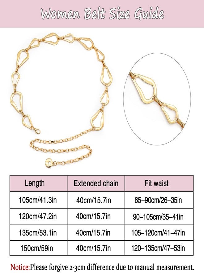 BAOKELAN Chain Belt for Women Metal Chunky Waist Belts for Dresses Gold C 105CM - Image 4