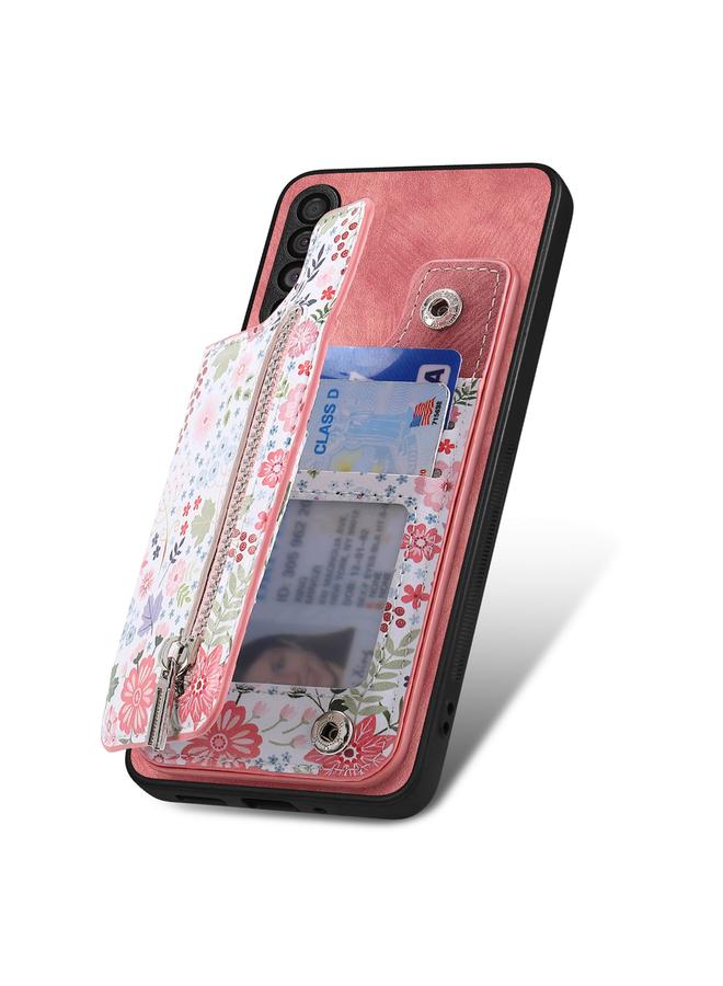 S-TOP Case For Samsung Galaxy A24 Retro Painted Zipper Wallet Back Phone Case - Image 3