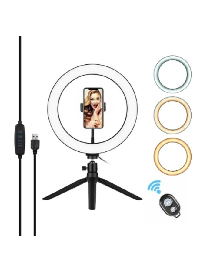 إسكدنيا مصباح يدوي للهاتف المحمول، حامل إضاءة LED للتصوير الفوتوغرافي لصور السيلفي، ضوء ملء USB للبث المباشر والتقاط الصور - اللون: 10 بوصة ضوء ملء + مشبك خرطوم - Image 5