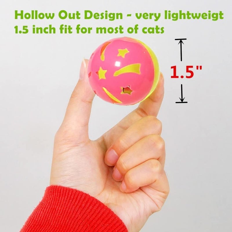 THE DDS STORE STORE Pet Parrot Toy Plastic Colorful Birds Ball for Budgie African Grey Cockatoo Cockatiel Sun Conures Rabbit Cat 4PC Color Random - Image 3