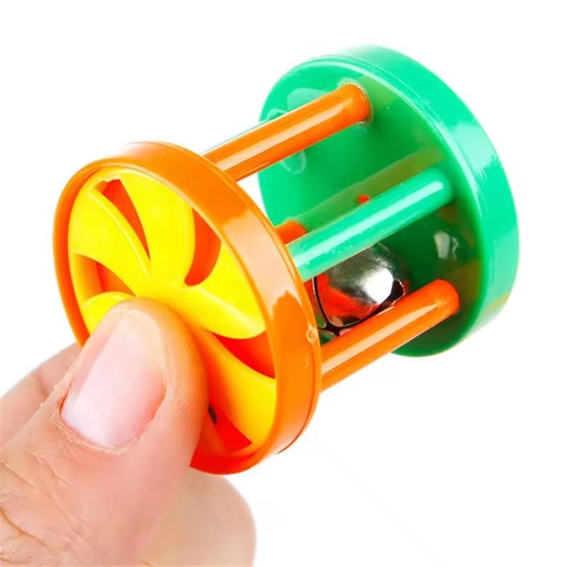 THE DDS STORE STORE Pet Parrot Toy Plastic Colorful Birds Ball for Budgie African Grey Cockatoo Cockatiel Sun Conures Rabbit Cat 4PC Color Random - Image 2