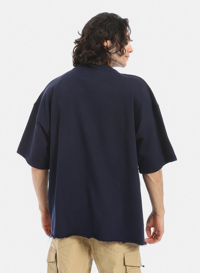 Red Circle Oversized T-shirt, round neck, on the eagle, Orly - Image 3