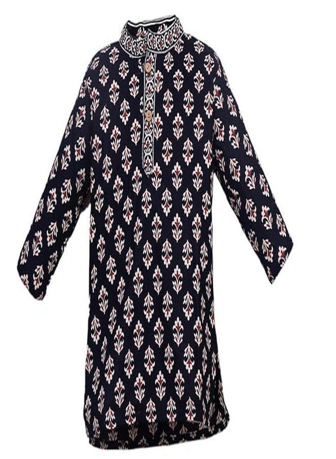 LITTLE DREAMS Traditional Jaipuri Print Dhoti & Kurta Set Special for Kids Black & White 6-12 M - Image 3