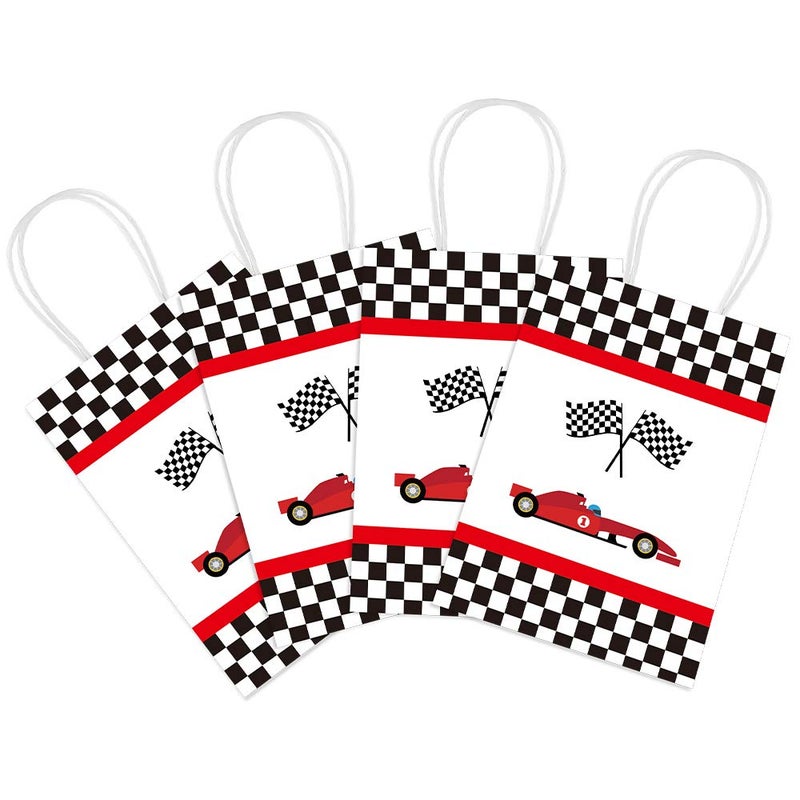 BCHOCKS 16 Pcs Party Favor Bags for Car Birthday Supplies - Candy Bags for Racing Car Party Favors Decor - Racing Themed Birthday Decorations - Image 2