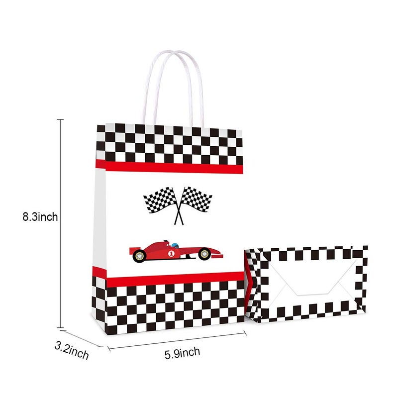 BCHOCKS 16 Pcs Party Favor Bags for Car Birthday Supplies - Candy Bags for Racing Car Party Favors Decor - Racing Themed Birthday Decorations - Image 3
