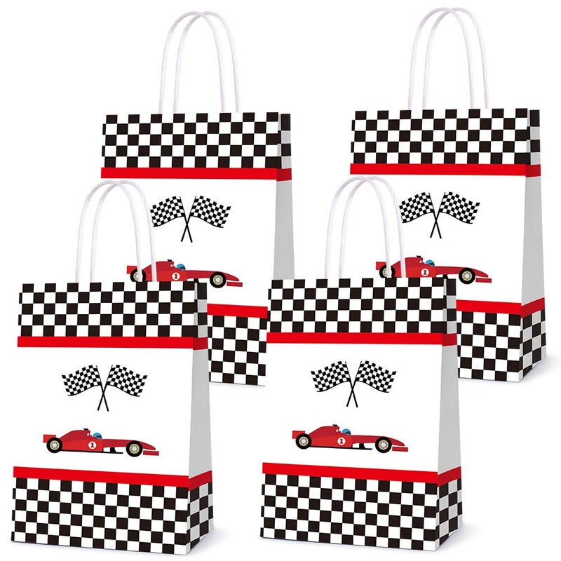 BCHOCKS 16 Pcs Party Favor Bags for Car Birthday Supplies - Candy Bags for Racing Car Party Favors Decor - Racing Themed Birthday Decorations - Image 1