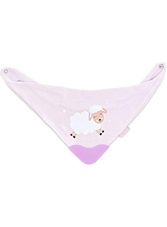 BabyJem Cotton Traingle Bib For Girls Pink - Image 1