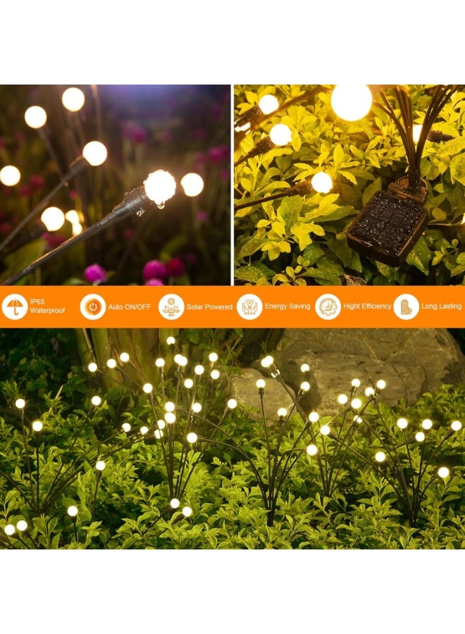 2 Pack Solar Garden Lights, Outdoor Solar Firefly Lights with 8 LED Swaying Effect, Waterproof Warm White Pathway Lights for Yard, Patio, Lawn and Garden Landscape Decoration - Image 4