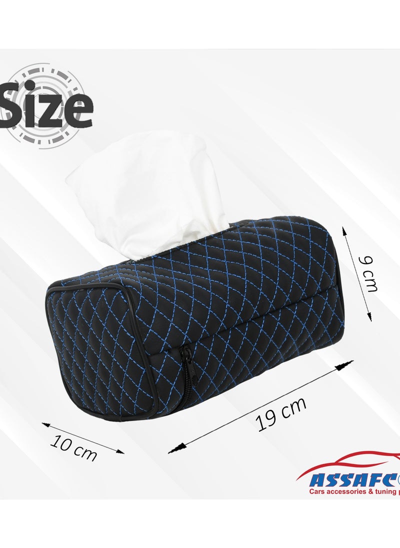 Assafco - Assafco Car Leather Tissue Holder square embroidery - Image 1