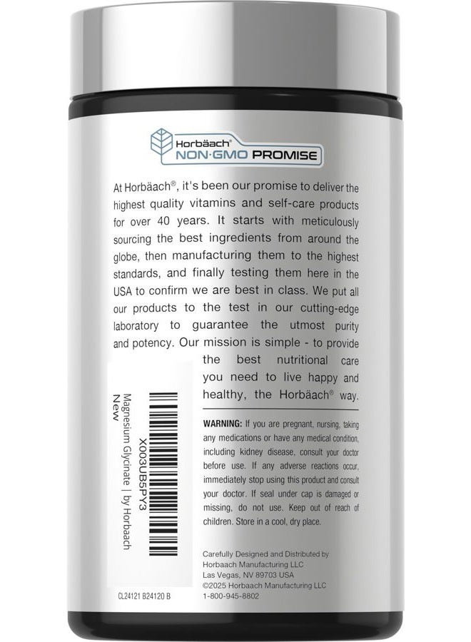 Horbäach Magnesium Glycinate | 250mg | 120 Softgels | Non-GMO and Gluten Free Supplement - Image 3