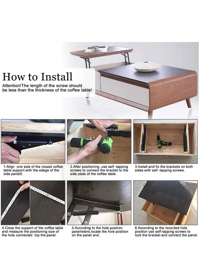Adjustable Lift Up Coffee Table Hinge 50kg Load Spring Mechanism for Modern Furniture Accessories  - Image 4