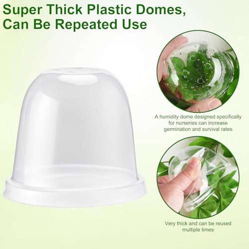 Baxrou 36 Set 3.15 Inch Peat Pots Plant Starters for Seedling with Humidity Dome,Herb Seed Starter Pots Kits, Garden Germination Nursery Pot wit 36 Plant Labels, 2 Transplant Tools. - Image 4