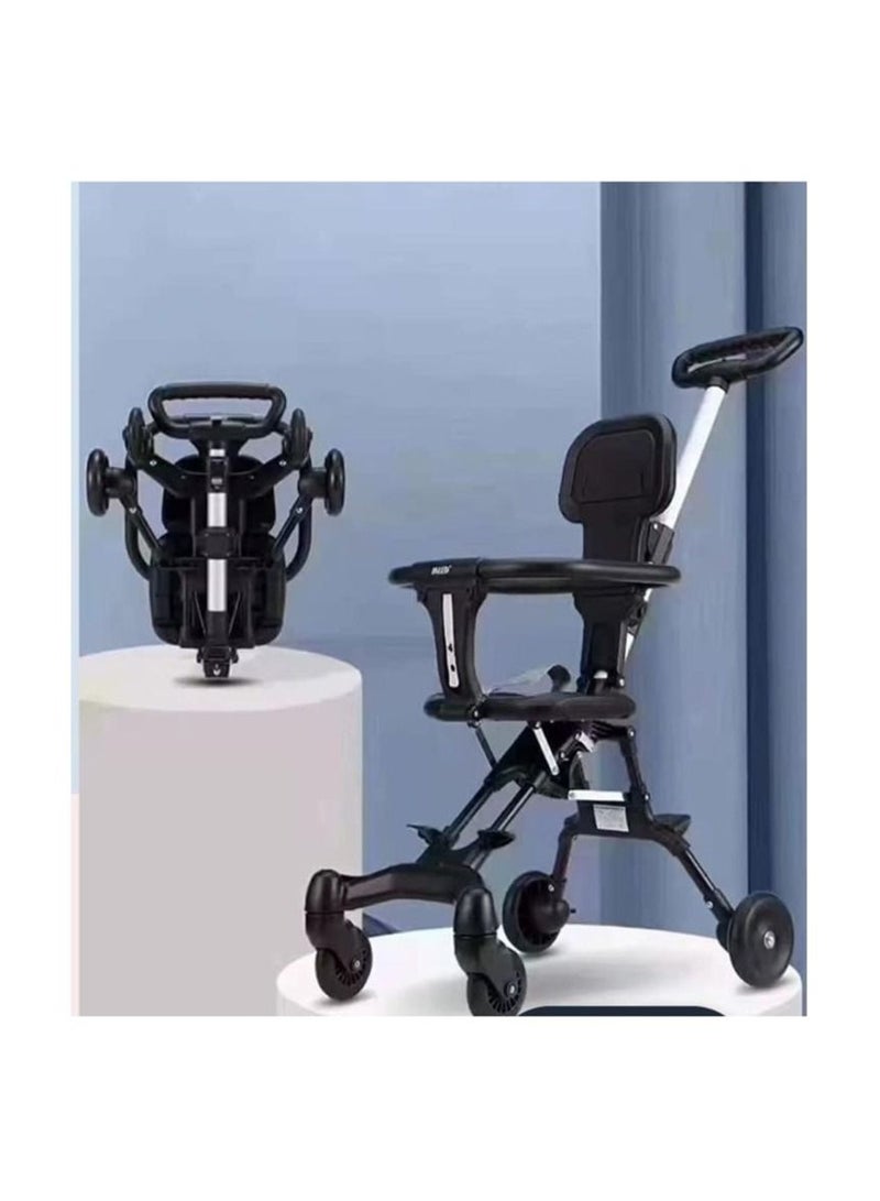 Lightweight and Compact Coast Rider Stroller with One Hand Easy Fold, Adjustable Handles and Soft Ride Wheels, Black - Image 4