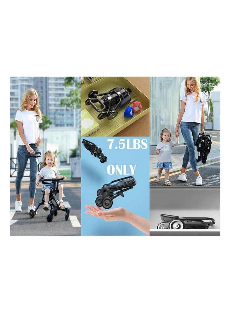 Lightweight and Compact Coast Rider Stroller with One Hand Easy Fold, Adjustable Handles and Soft Ride Wheels, Black - Image 1